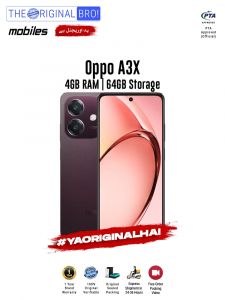Oppo A3x - 4GB RAM - 64GB Storage - PTA Approved - 12 Months Warranty - Red - The Original Bro Mobiles - TOB42